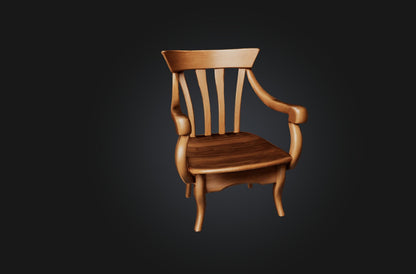 3D model Realistic Wooden Chair VR / AR / low-poly