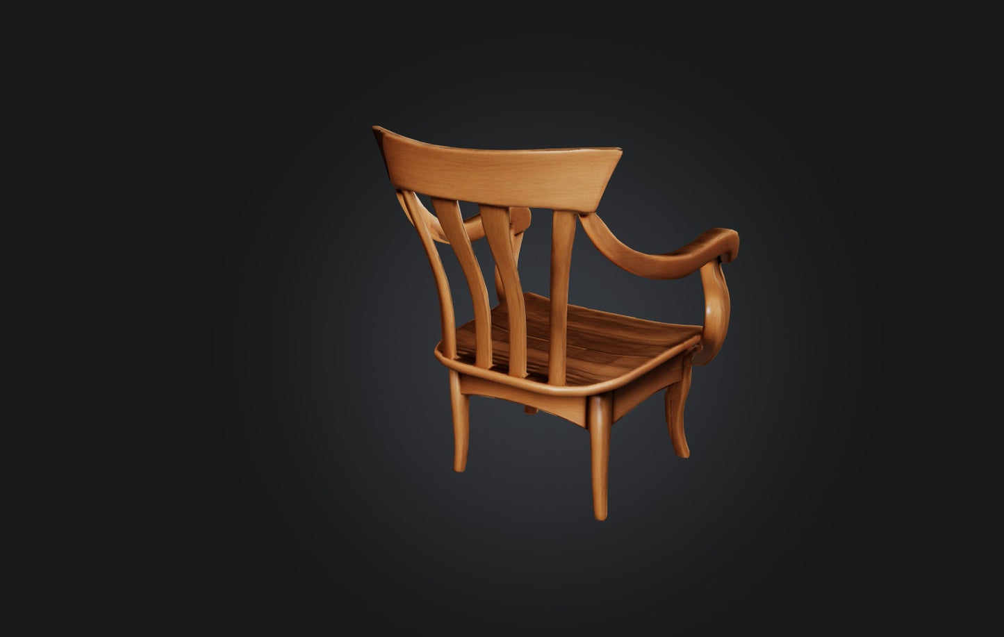 3D model Realistic Wooden Chair VR / AR / low-poly