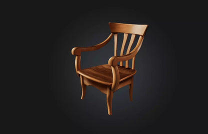 3D model Realistic Wooden Chair VR / AR / low-poly
