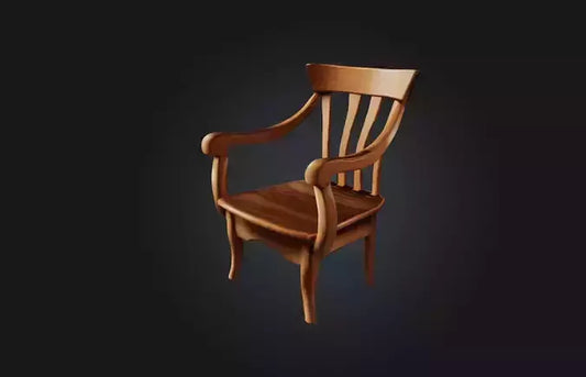 3D model Realistic Wooden Chair VR / AR / low-poly