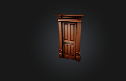 3D model Realistic Wooden Door Frame VR / AR / low-poly