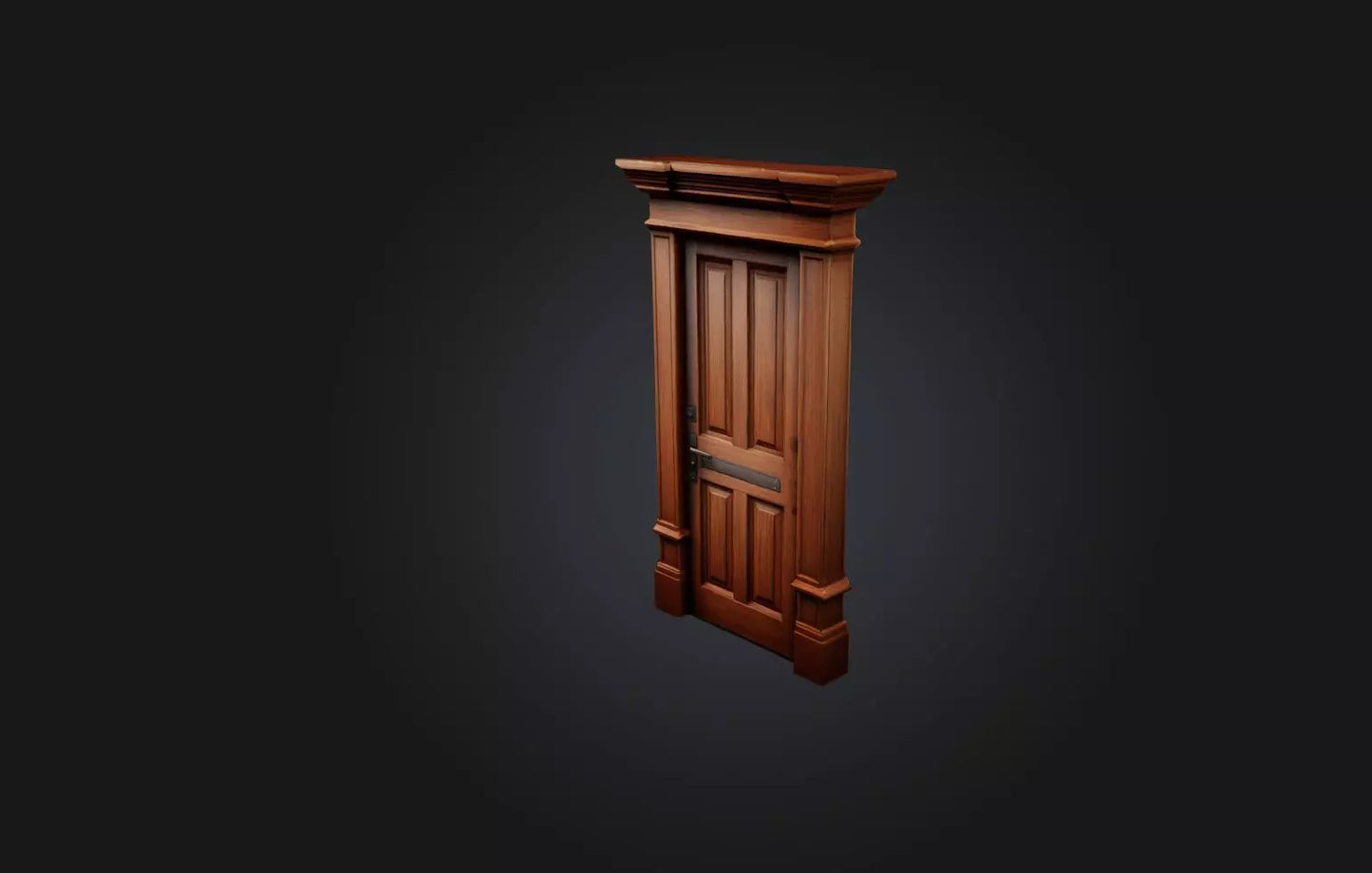 3D model Realistic Wooden Door Frame VR / AR / low-poly