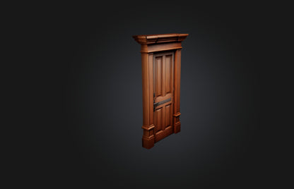 3D model Realistic Wooden Door Frame VR / AR / low-poly