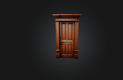 3D model Realistic Wooden Door Frame VR / AR / low-poly