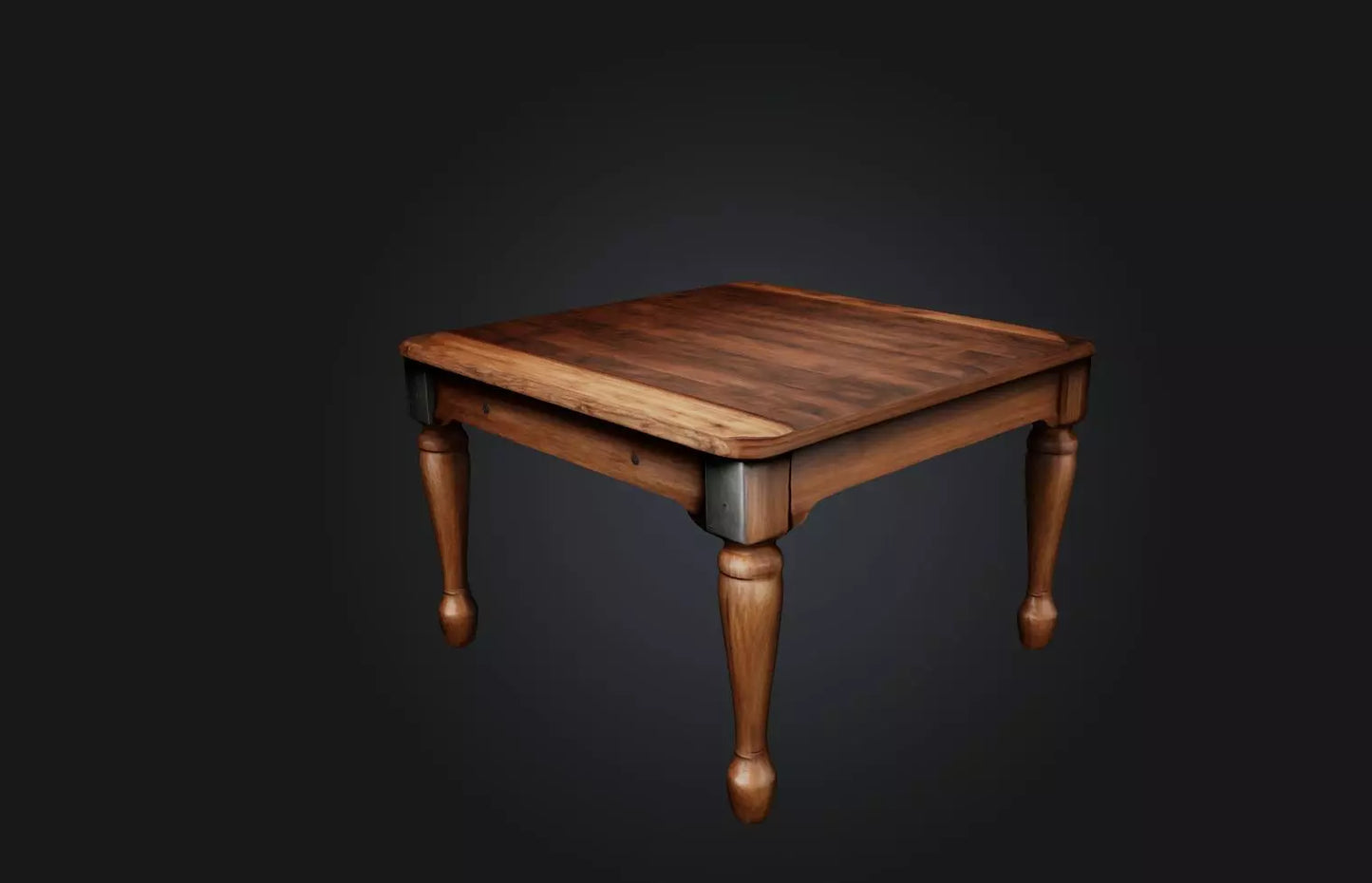 3D model Realistic Wooden Table VR / AR / low-poly