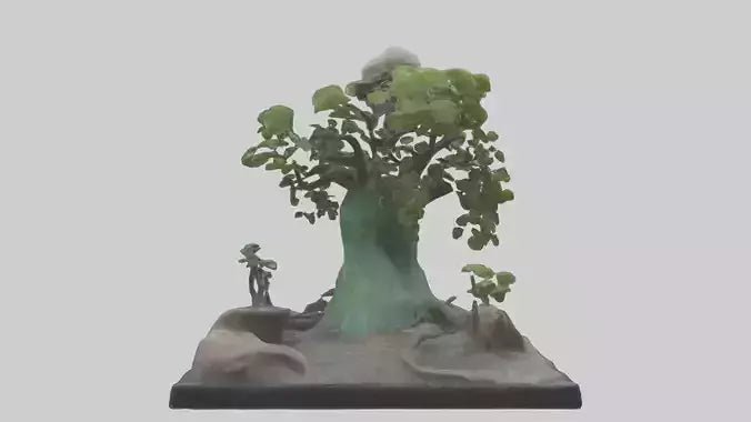 3D model Rebirth of the Earth Statue model VR / AR / low-poly