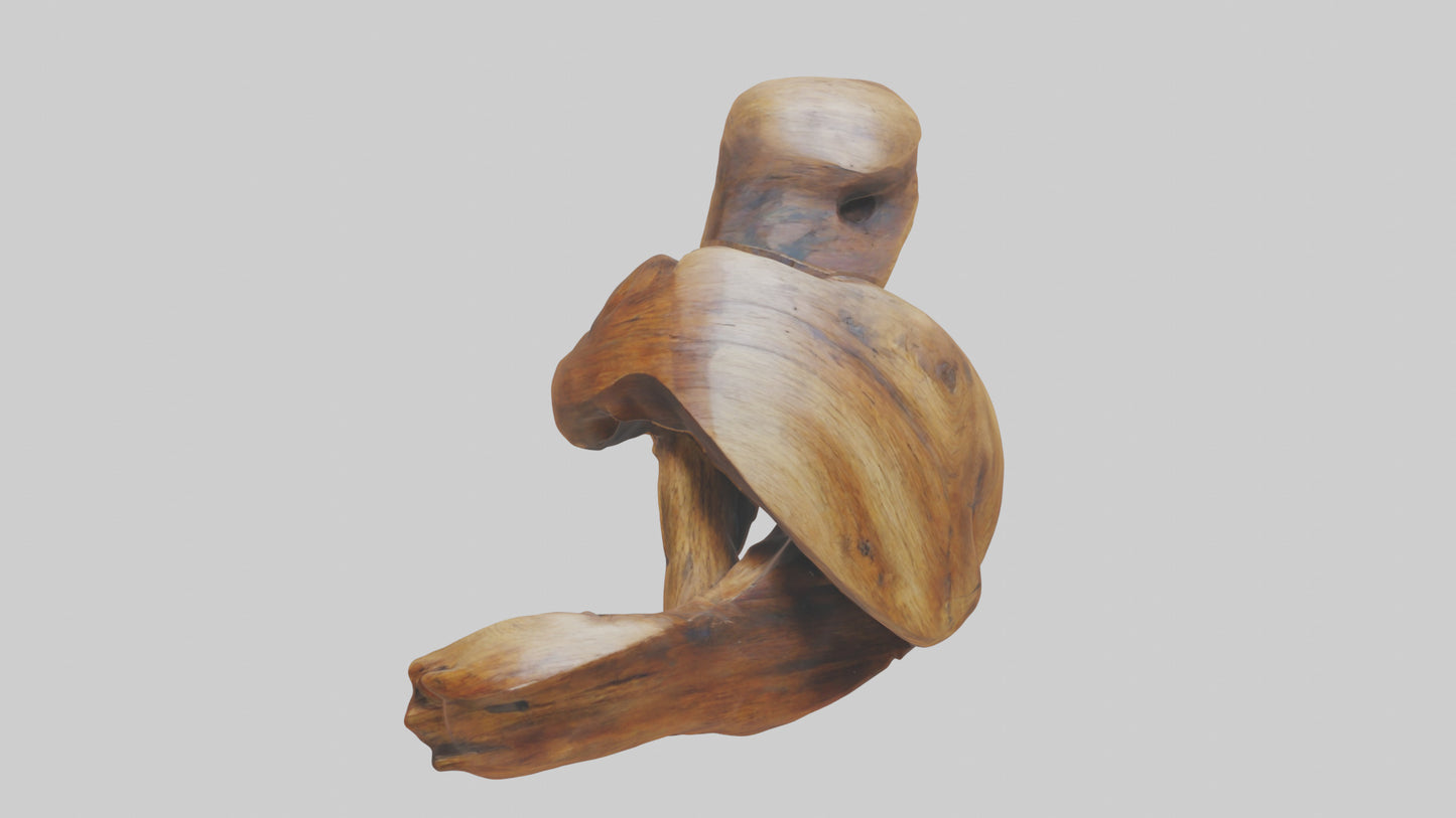 Reclaimed wood sculpture model VR / AR / low-poly