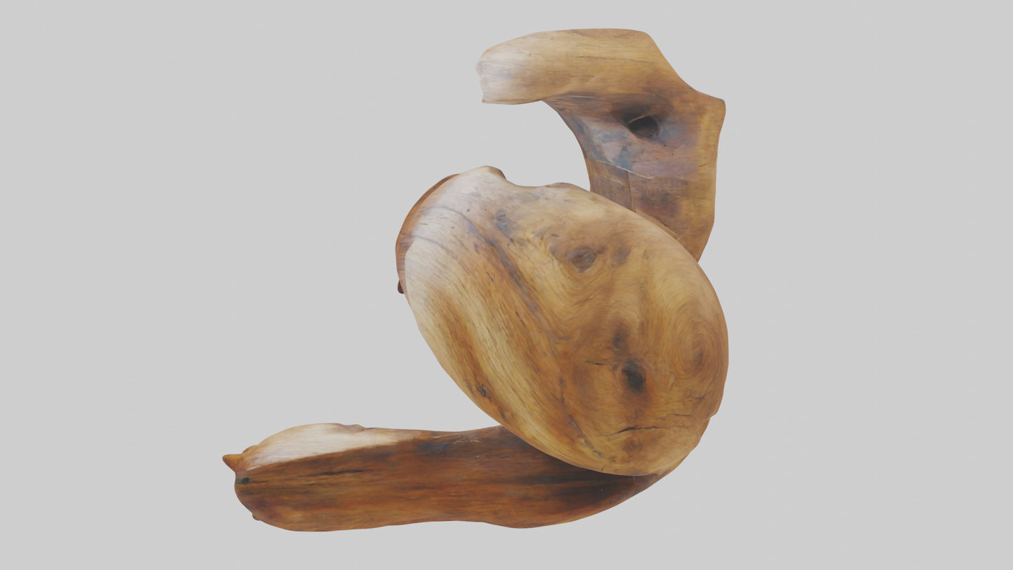 Reclaimed wood sculpture model VR / AR / low-poly