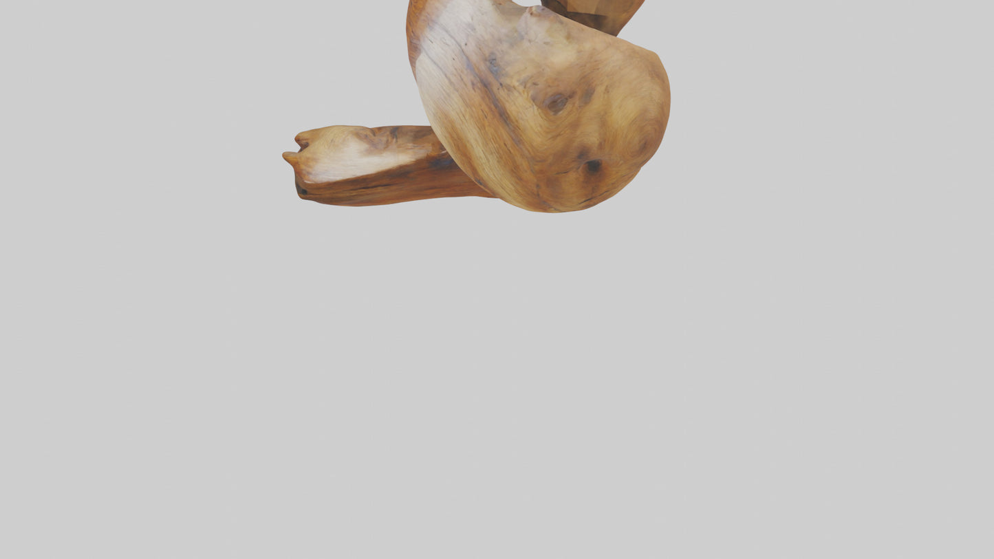 Reclaimed wood sculpture model VR / AR / low-poly