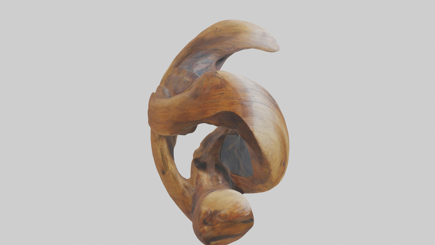 Reclaimed wood sculpture model VR / AR / low-poly