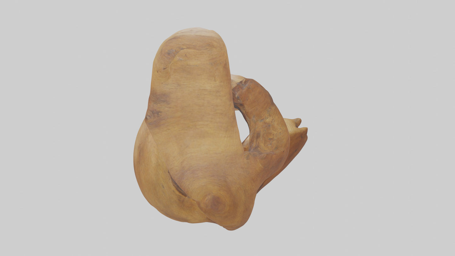 Reclaimed wood sculpture model VR / AR / low-poly