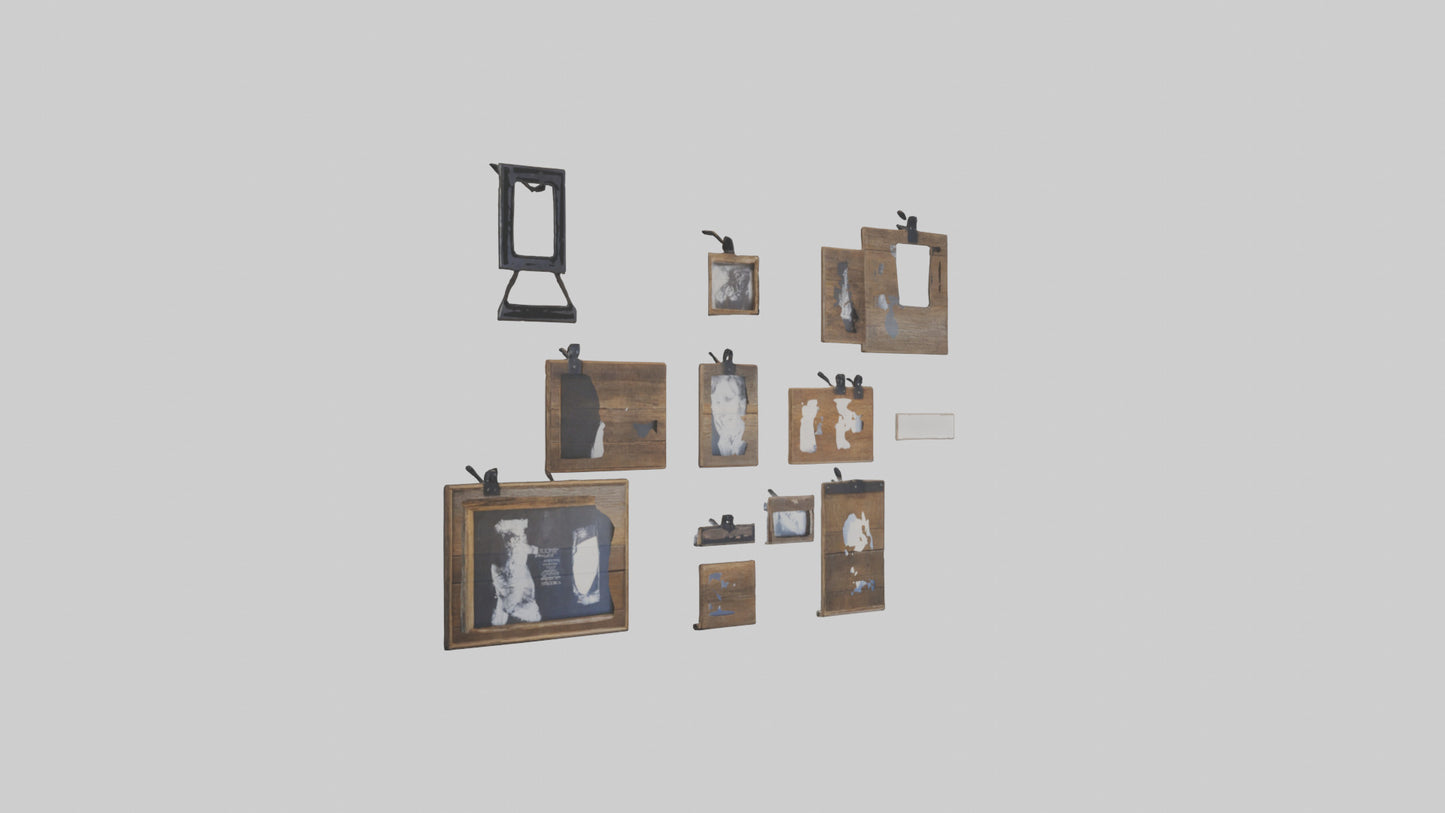 Reclaimed Wood Wall Frames VR / AR / low-poly