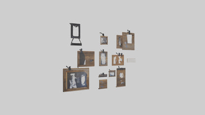 Reclaimed Wood Wall Frames VR / AR / low-poly