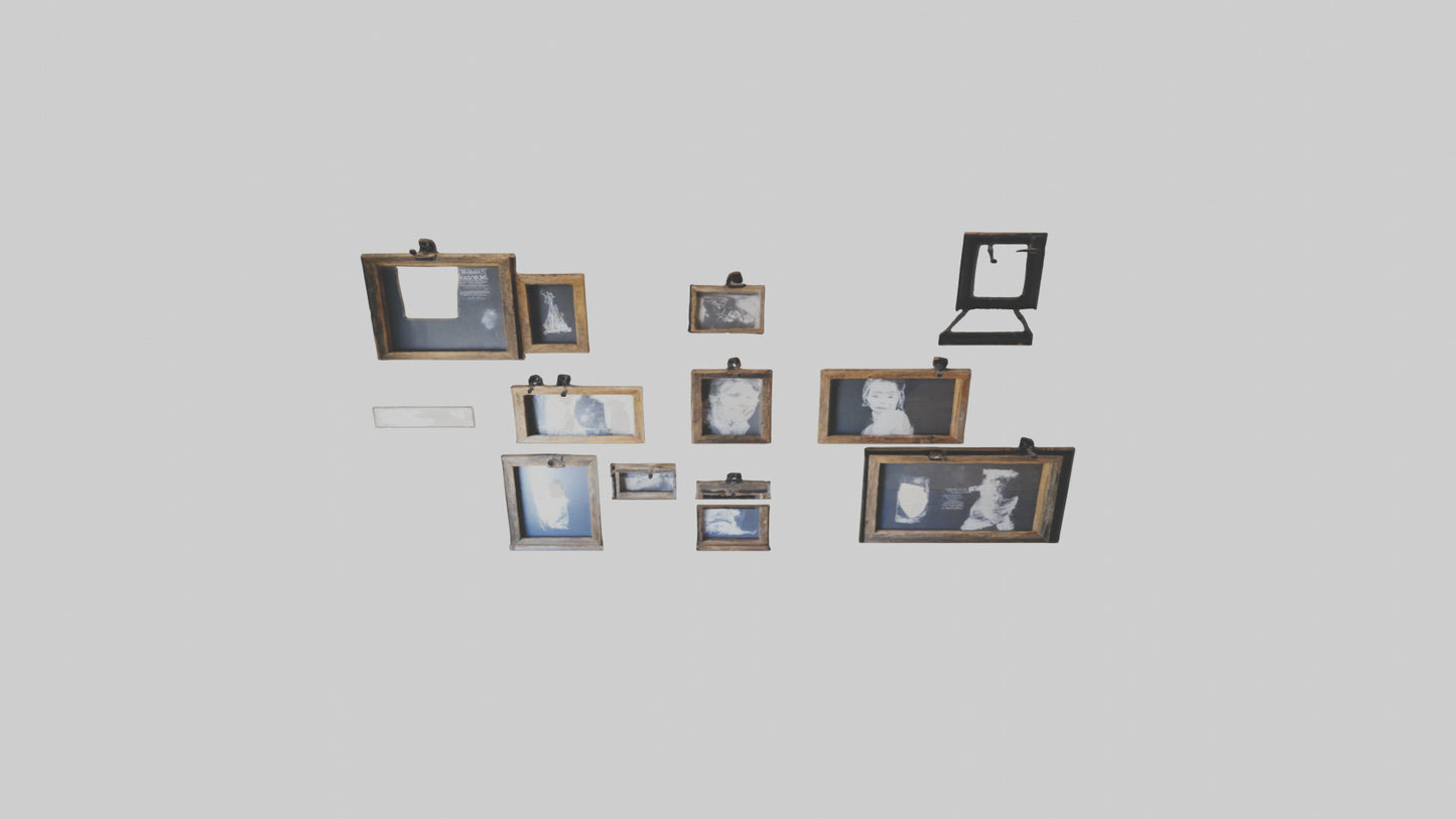 Reclaimed Wood Wall Frames VR / AR / low-poly