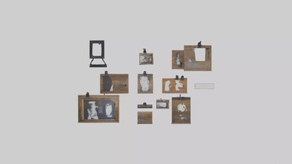 Reclaimed Wood Wall Frames VR / AR / low-poly