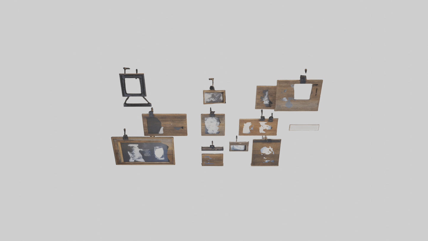 Reclaimed Wood Wall Frames VR / AR / low-poly