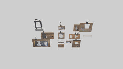 Reclaimed Wood Wall Frames VR / AR / low-poly