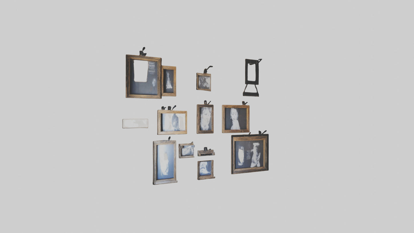 Reclaimed Wood Wall Frames VR / AR / low-poly