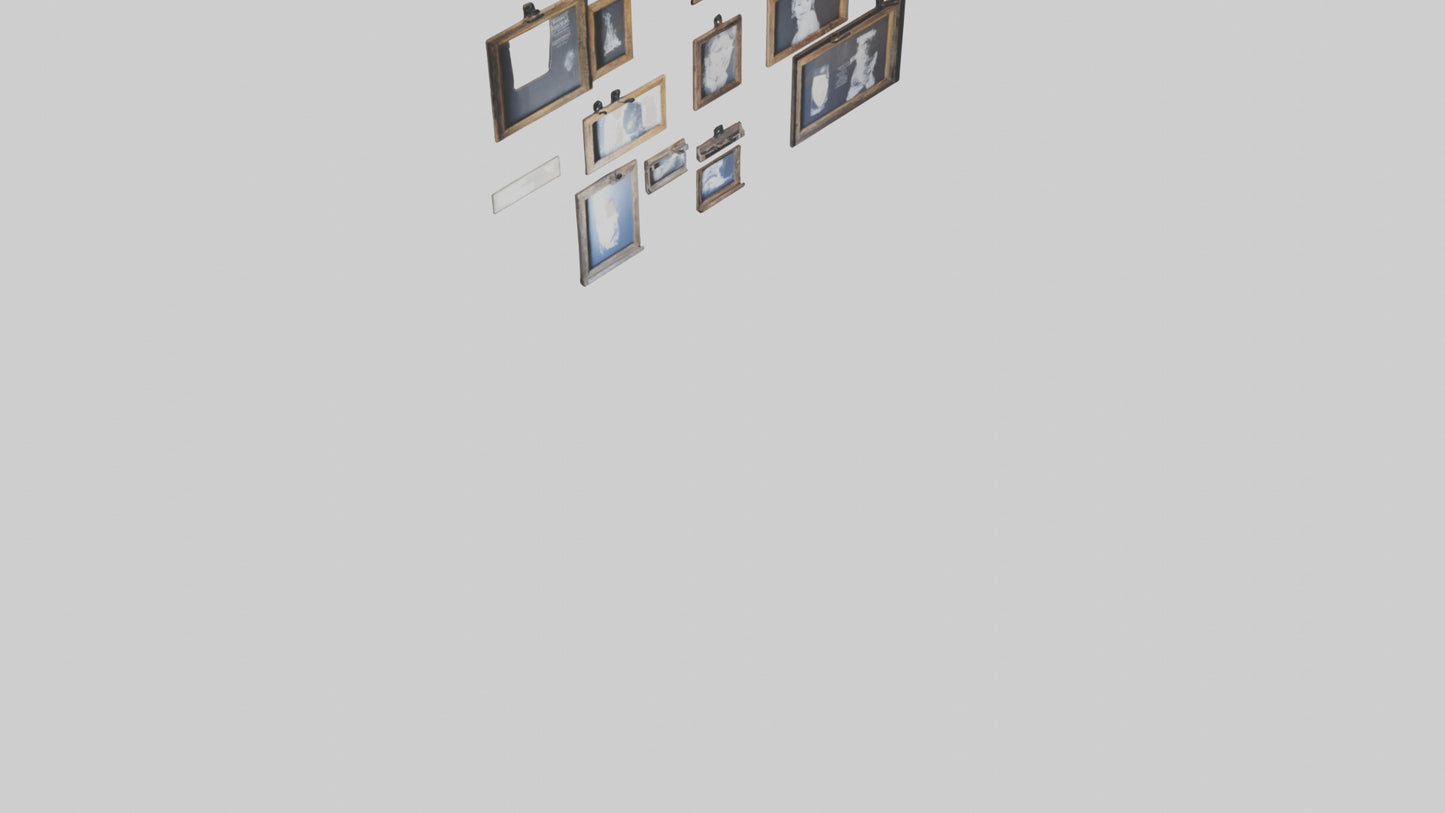 Reclaimed Wood Wall Frames VR / AR / low-poly