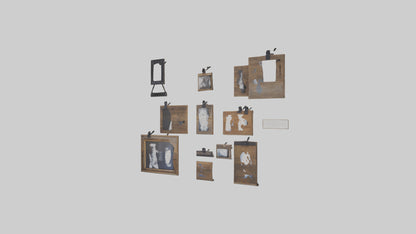 Reclaimed Wood Wall Frames VR / AR / low-poly