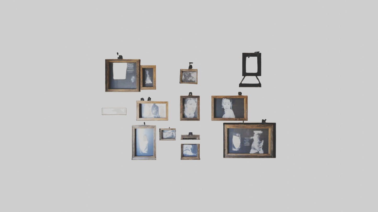 Reclaimed Wood Wall Frames VR / AR / low-poly