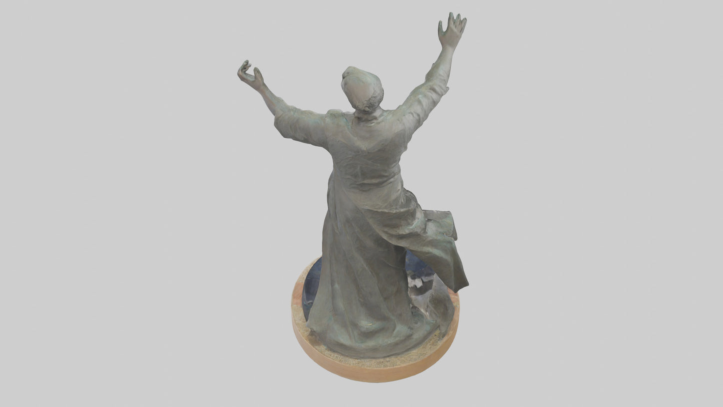 3D model Reclamation of Rights statue model VR / AR / low-poly