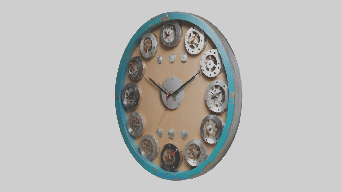 3D model Recycled Material Wall Clock model VR / AR / low-poly