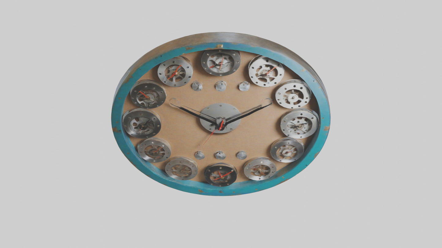3D model Recycled Material Wall Clock model VR / AR / low-poly