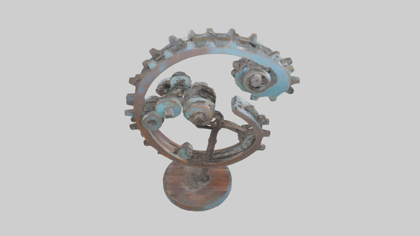 3D model Recycled metal artwork model VR / AR / low-poly