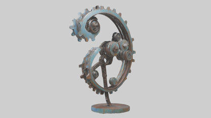 3D model Recycled metal artwork model VR / AR / low-poly