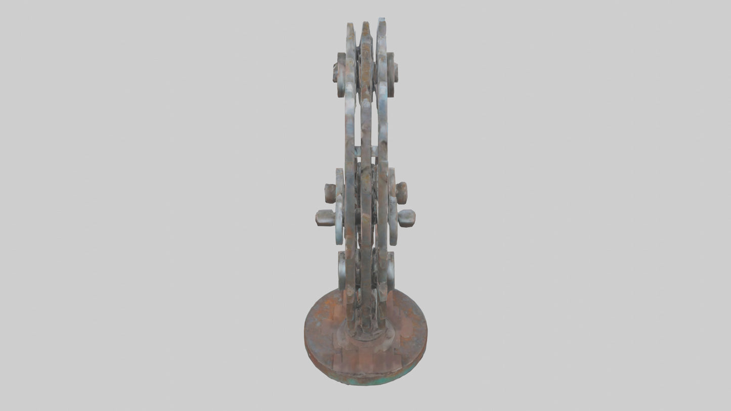 3D model Recycled metal artwork model VR / AR / low-poly