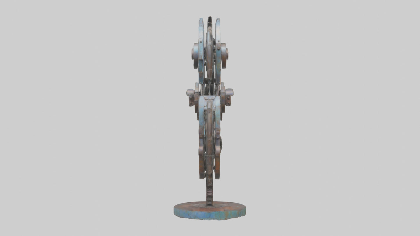 3D model Recycled metal artwork model VR / AR / low-poly