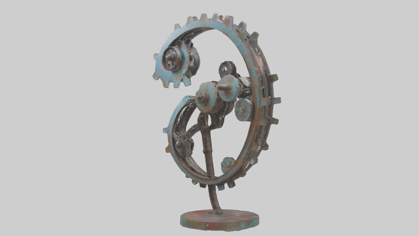 3D model Recycled metal artwork model VR / AR / low-poly