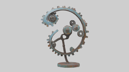 3D model Recycled metal artwork model VR / AR / low-poly