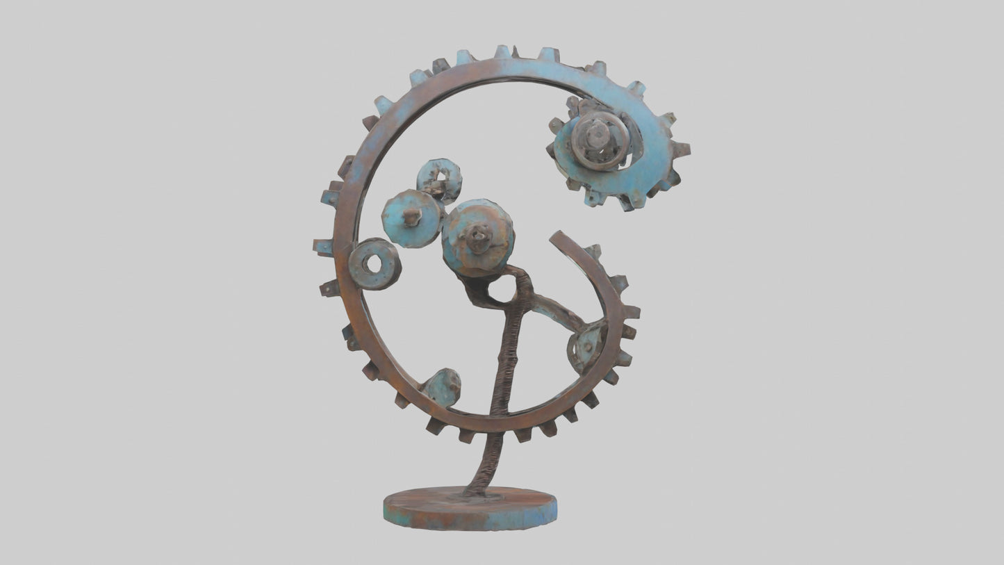 3D model Recycled metal artwork model VR / AR / low-poly