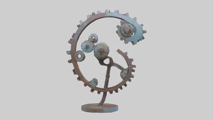 3D model Recycled metal artwork model VR / AR / low-poly