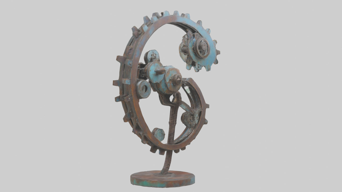 3D model Recycled metal artwork model VR / AR / low-poly