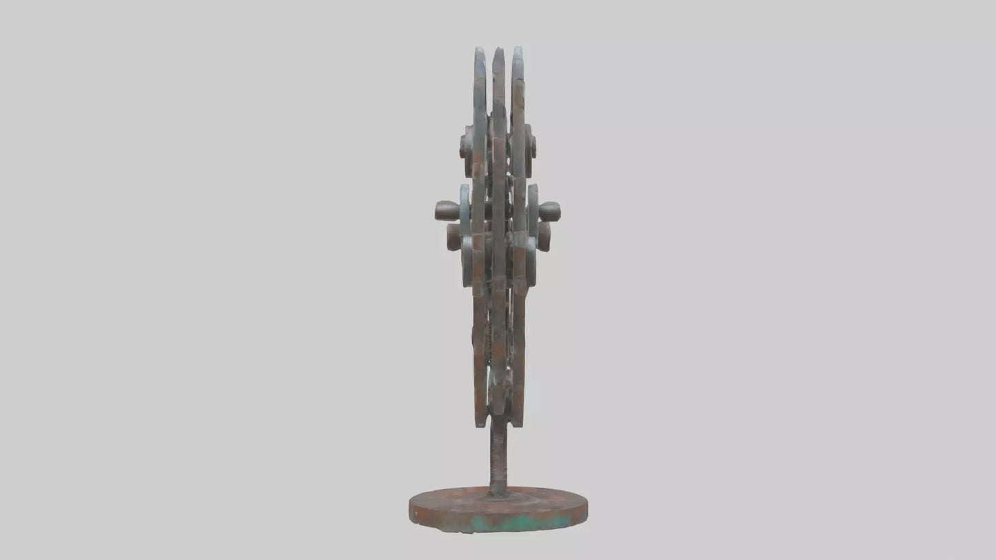 3D model Recycled metal artwork model VR / AR / low-poly