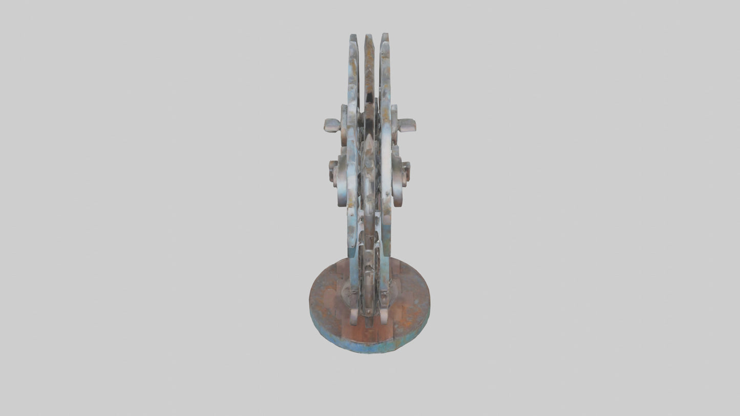 3D model Recycled metal artwork model VR / AR / low-poly