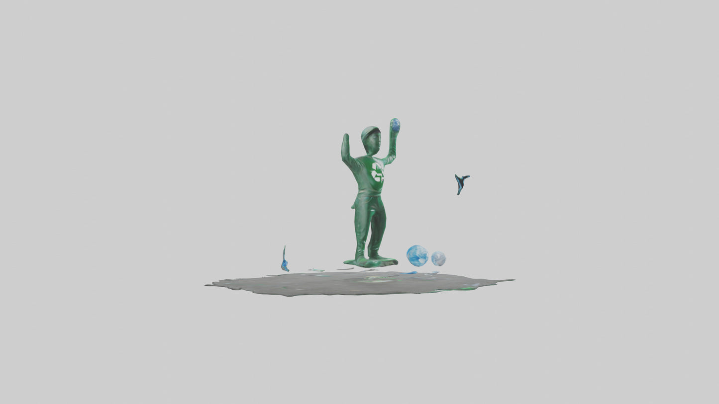Recycling Awareness Statue model VR / AR / low-poly