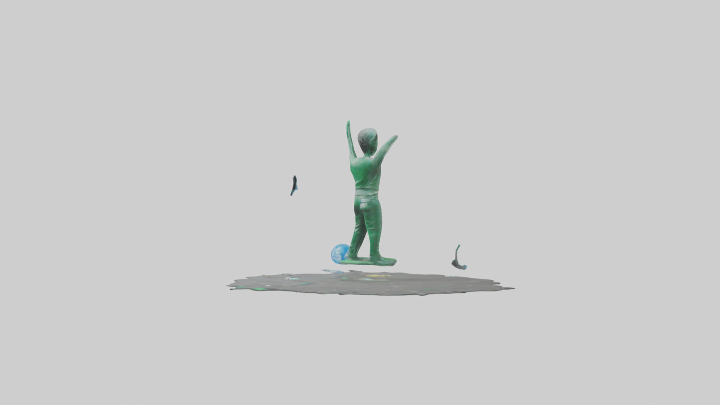 Recycling Awareness Statue model VR / AR / low-poly