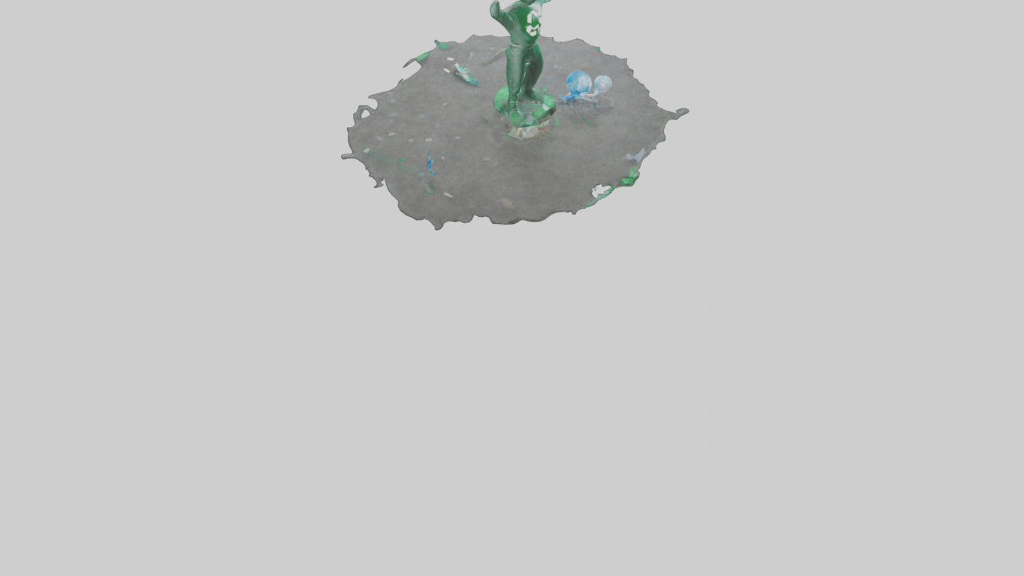 Recycling Awareness Statue model VR / AR / low-poly