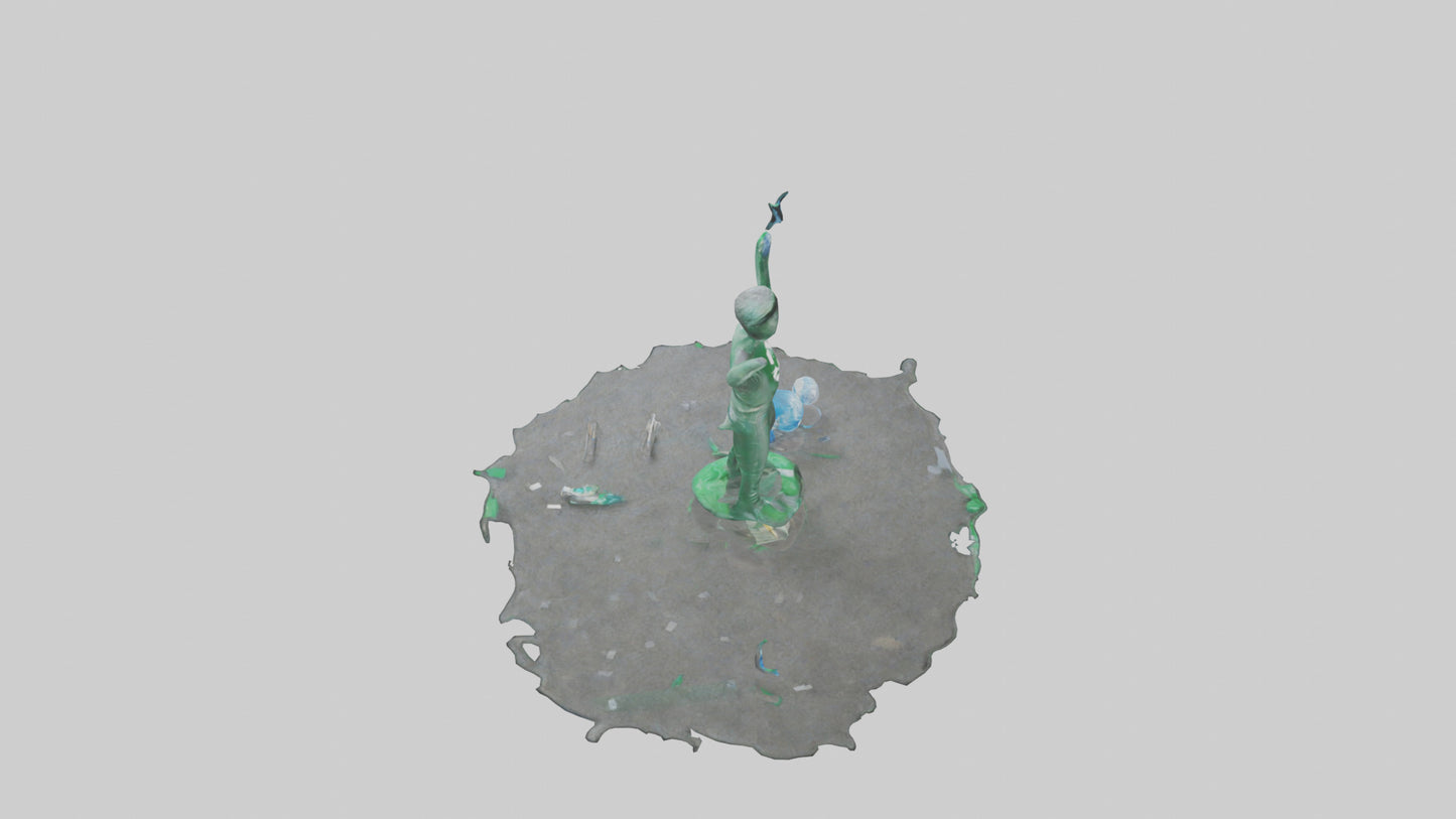 Recycling Awareness Statue model VR / AR / low-poly