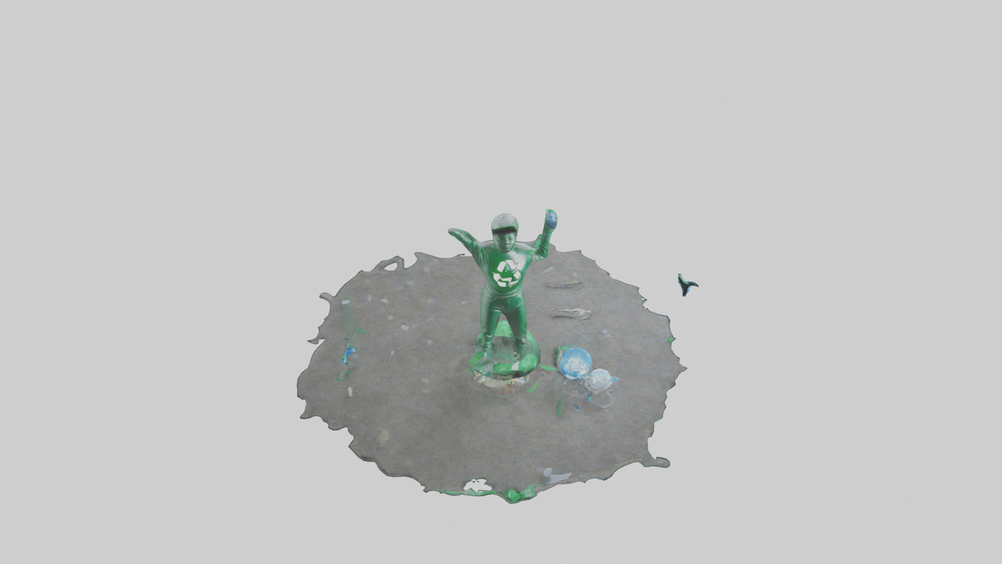 Recycling Awareness Statue model VR / AR / low-poly