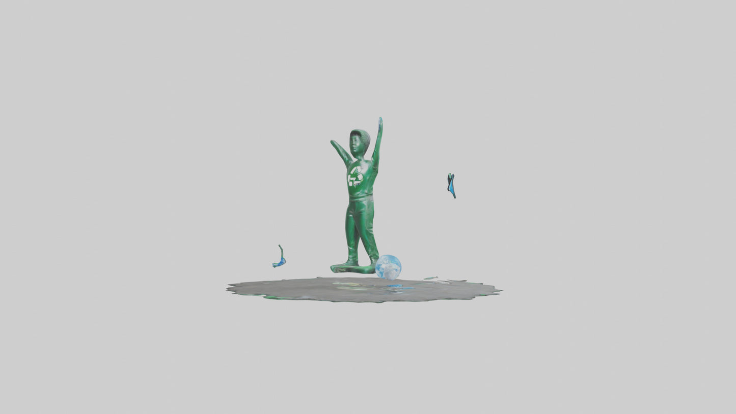 Recycling Awareness Statue model VR / AR / low-poly