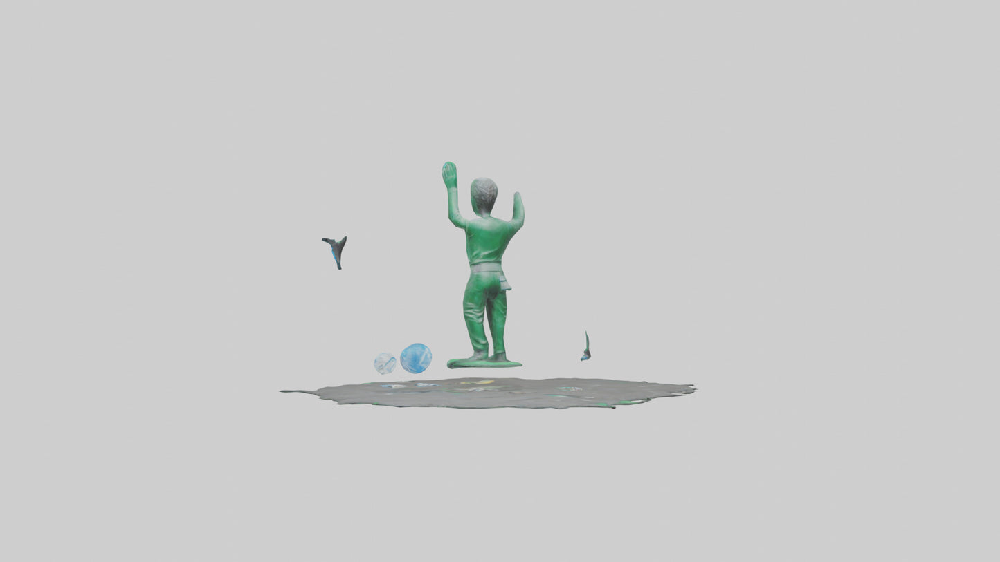 Recycling Awareness Statue model VR / AR / low-poly