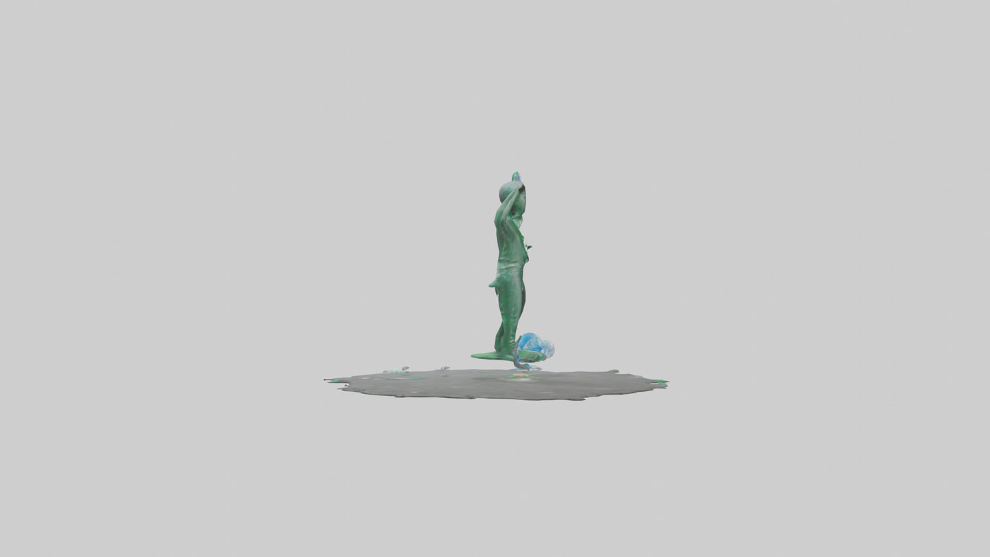 Recycling Awareness Statue model VR / AR / low-poly