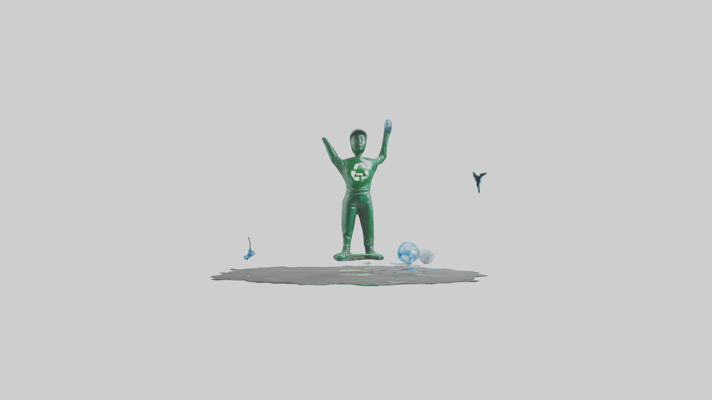 Recycling Awareness Statue model VR / AR / low-poly