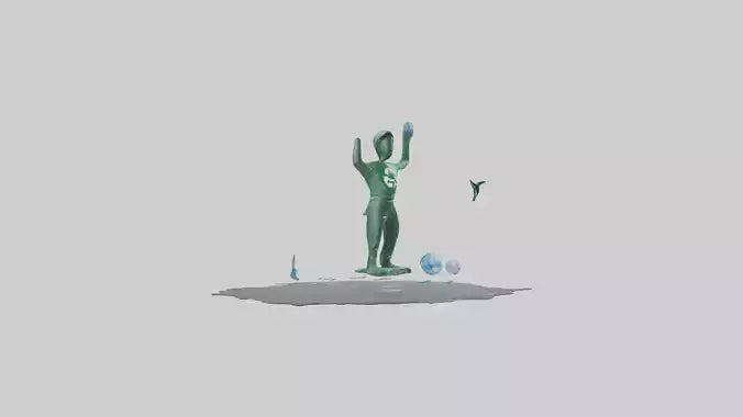 Recycling Awareness Statue model VR / AR / low-poly