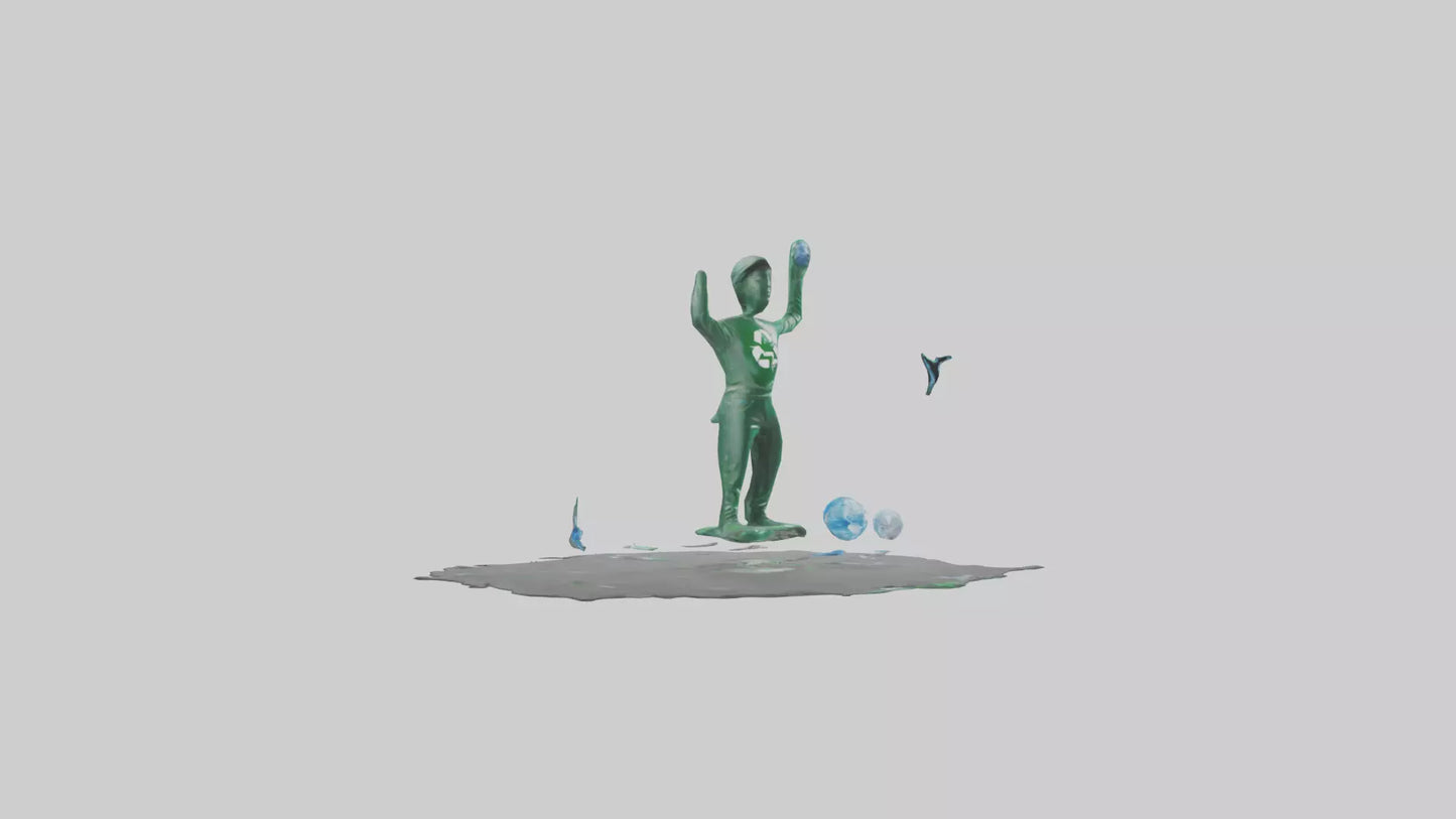Recycling Awareness Statue model VR / AR / low-poly